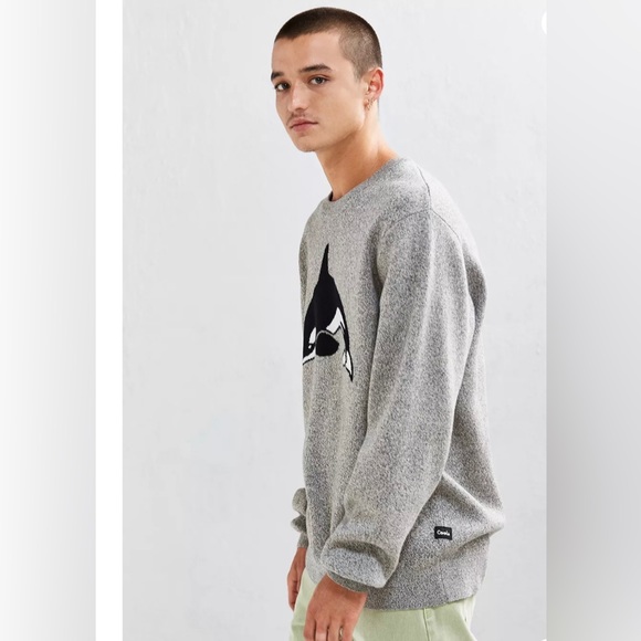 BARNEY COOLS CHANDAIL KILLA WHALE GRAY KNIT MEN SWEATER IN SIZE LARGE - Picture 6 of 9